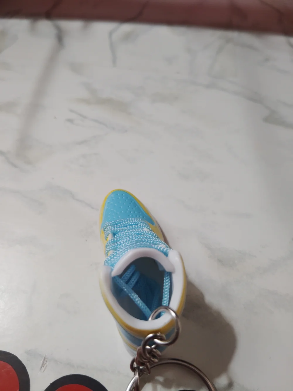 Kids Blue and Yellow Sneaker Keychain - Mini Shoe Accessory